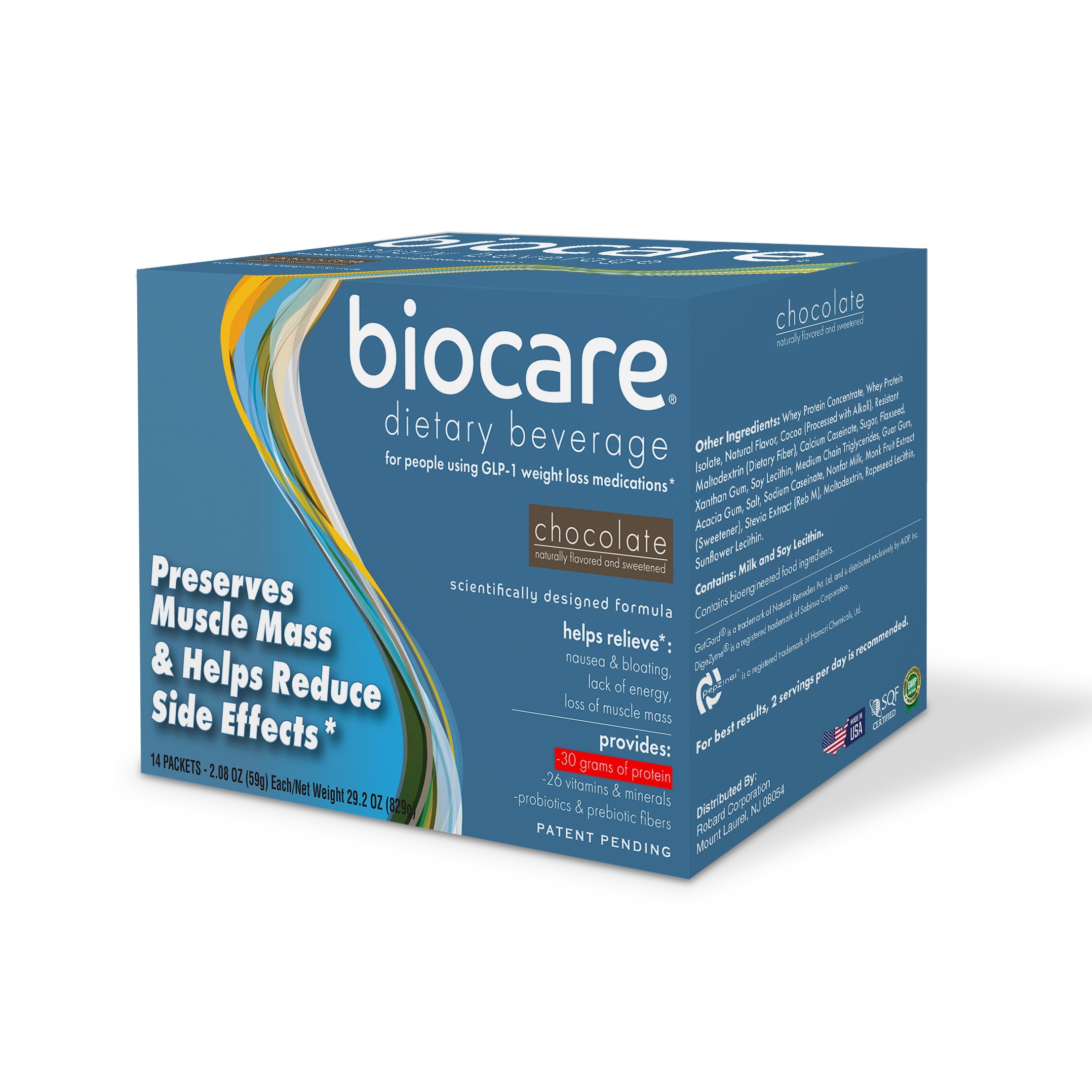 30G Protein Chocolate Biocare Dietary Beverage (14-Count)